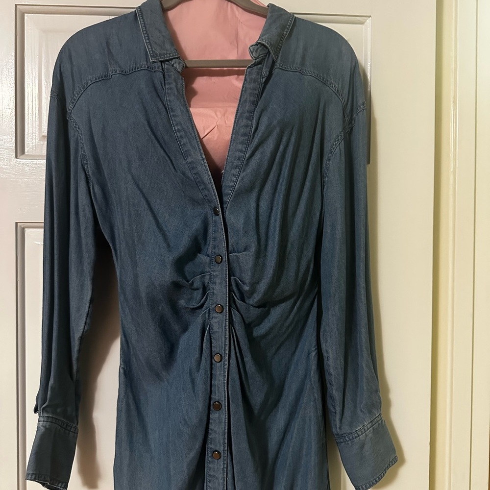 Free People Blue Denim Button-Up dress